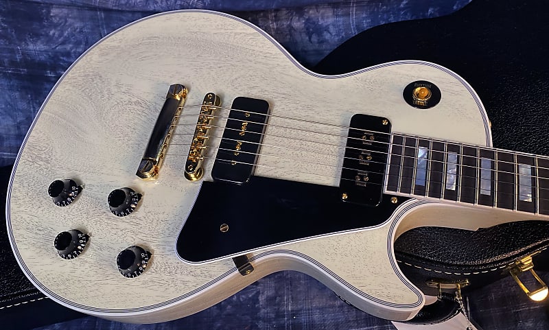 NEW ! 2024 Gibson Custom Shop Historic 2-Pickup '54 Les Paul Custom Reissue Dealer Select - P-90's Staple Pick-Up - TV White - VOS - Authorized Dealer - Only 9.1 lbs - Limited Edition - G03865