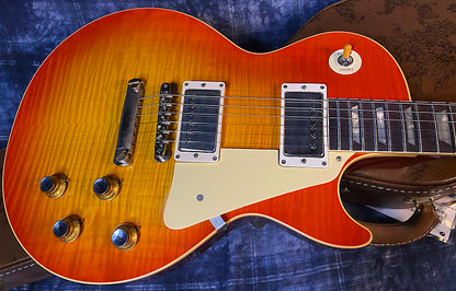 NEW ! 2024 Gibson Custom 1960 Les Paul Standard Reissue VOS - Tangerine Burst - Killer 3D Flame Top - Major Depth and Movement - Authorized Dealer - ONLY 8.2 lbs !!! - G03728