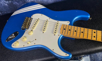 NEW ! 2024 Fender Custom Shop LTD '69 Stratocaster Journeyman Relic Limited Edition - Lake Placid Blue with White Competition Racing Stripes - Authorized Dealer - 7.6 lbs - G03072