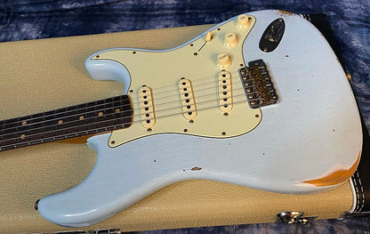 NEW ! 2024 Fender Custom Shop Limited-edition '63 Stratocaster Relic - Super Faded Aged Sonic Blue - Authorized Dealer - 7.9lbs - Serial #CZ580116