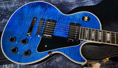 NEW! 2024 Gibson Custom Shop Les Paul Custom - Dealer Select - Authorized Dealer - Translucent Blue Monster Flame Top - Super RARE! Only 9.5 lbs - G03956