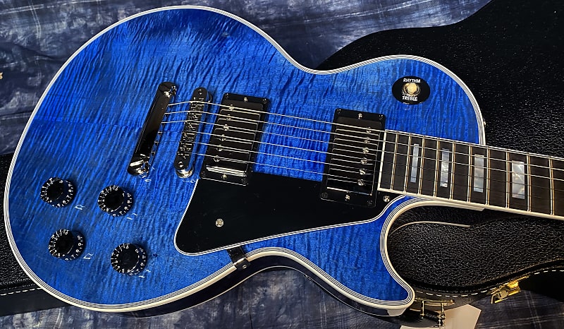 NEW! 2024 Gibson Custom Shop Les Paul Custom - Dealer Select - Authorized Dealer - Translucent Blue Monster Flame Top - Super RARE! Only 9.5 lbs - G03956