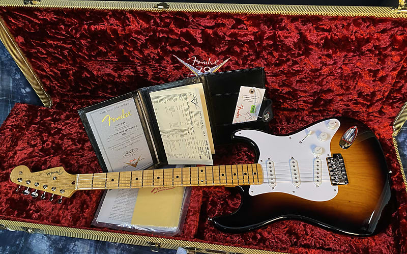 NEW! 2024 Fender Limited Edition 70th Anniversary 1954 Stratocaster NOS • 1-Piece Quartersawn Maple Neck Fingerboard • Wide-Fade 2-Color Sunburst • Authorized Dealer • G04086