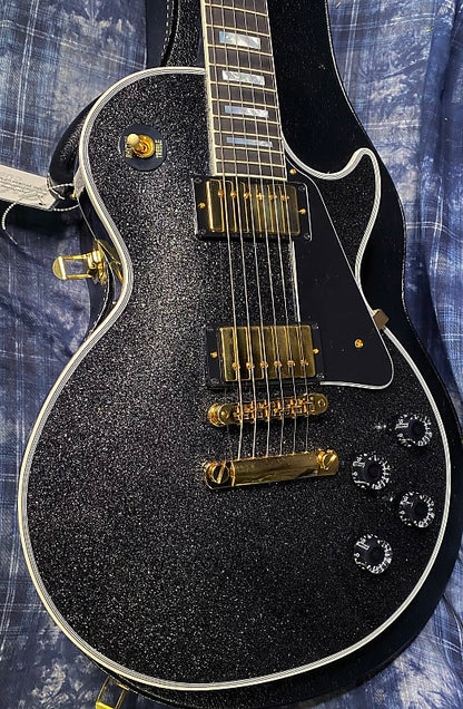 NEW ! 2024 Gibson Dealer Select Custom Shop Les Paul Custom - Large Flake Black Sparkle - Authorized Dealer - 10.6 lbs - G03860