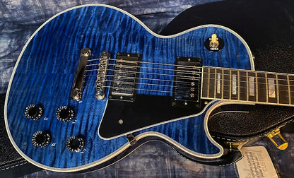 NEW! 2024 Gibson Custom Shop Les Paul Custom - Dealer Select - Authorized Dealer - Translucent Blue Monster Flame Top - Super RARE! 9.9 lbs - G03951