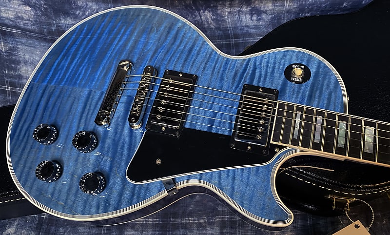 NEW! 2024 Gibson Custom Shop Les Paul Custom - Dealer Select - Authorized Dealer - Cobalt Blue Monster Flame Top - Super RARE! 9.5 lbs - G03870