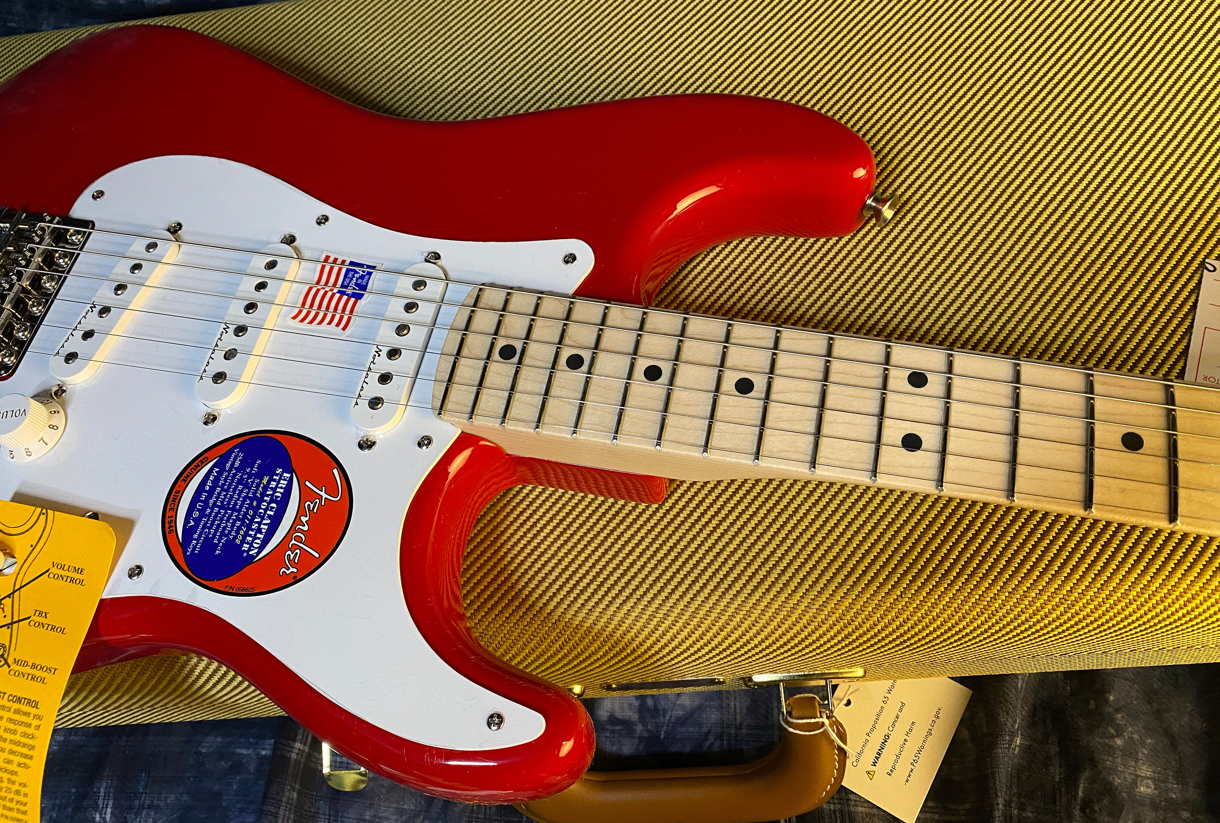 NEW ! 2024 Fender Eric Clapton Artist Series Stratocaster - Vintage Noiseless Pickups - Torino Red - Authorized Dealer - 8.2lbs - G02476