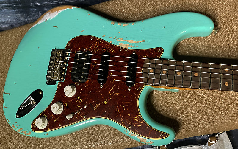 NEW ! 2024 Fender Custom Shop 62 HSS Stratocaster Heavy Relic - Shredder Strat! EVH Bridge P/U - Seafoam Green - AAA Flamed Maple Neck - Authorized Dealer - 7.55 lbs - G03611