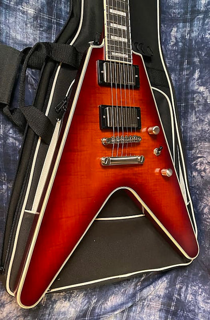 NEW ! 2024 Epiphone Flying V Prophecy Electric Guitar - Aged Bengal Tiger Burst - Authorized Dealer - 6.6lbs - G03912