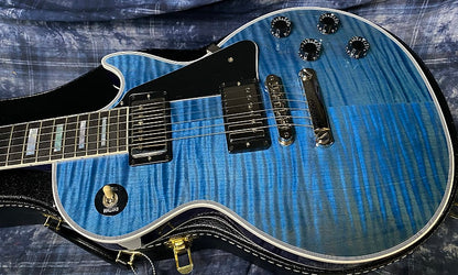 NEW! 2024 Gibson Custom Shop Les Paul Custom - Dealer Select - Authorized Dealer - Cobalt Blue Monster Flame Top - Super RARE! 9.5 lbs - G03870