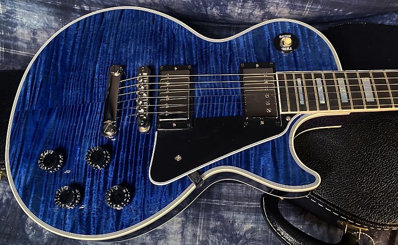 NEW! 2024 Gibson Custom Shop Les Paul Custom - Dealer Select - Authorized Dealer - Translucent Blue Monster Flame Top - Super RARE! 9.5 lbs - G03841