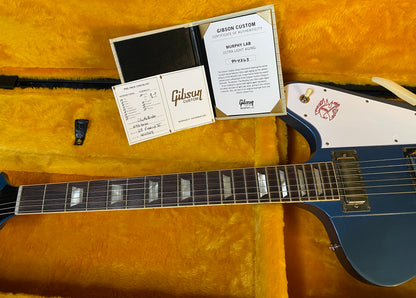 NEW ! 2024 Gibson Custom 1963 Firebird V w/ Maestro Vibrola - Murphy Lab Ultra Light Aged Pelham Blue - Authorized Dealer - G03328