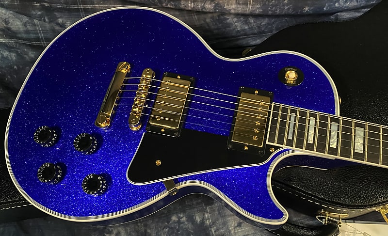 NEW ! 2024 Gibson Special Order Custom Shop Les Paul Custom Dealer Select - Dark Blue Sparkle - Authorized Dealer - 10.1 lbs - G03842