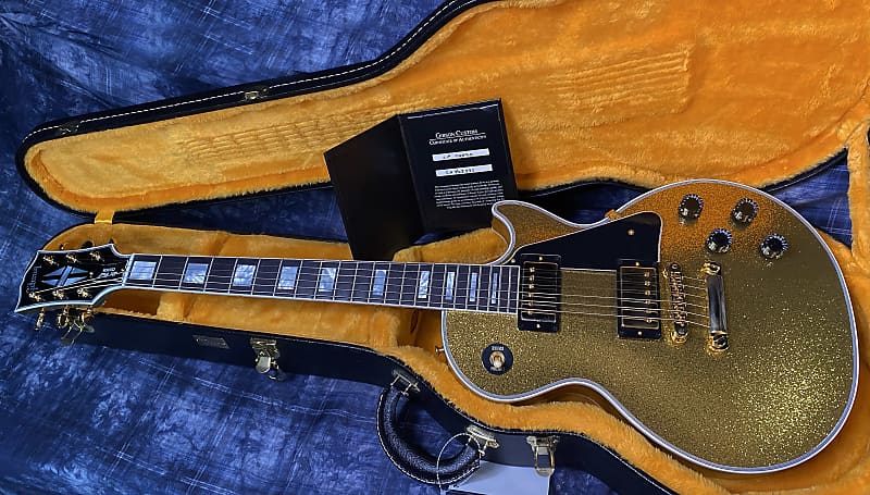 NEW ! 2024 Gibson Special Order Custom Shop Les Paul Custom Dealer Select - Gold Sparkle - Authorized Dealer - 10.4 lbs - G03869