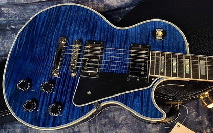 NEW! 2024 Gibson Custom Shop Les Paul Custom - Dealer Select - Authorized Dealer - Translucent Blue Monster Flame Top - Super RARE! 9.5 lbs - G03841