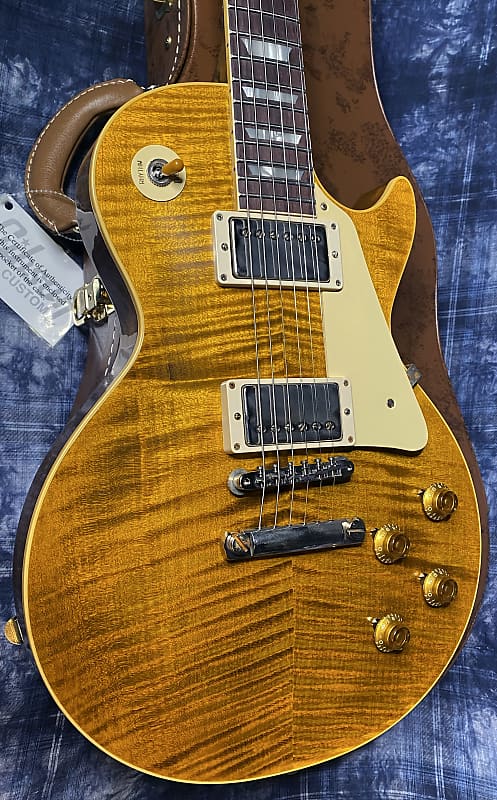 OPEN BOX - SAVE ! 2024 Gibson Custom Shop Dealer Select '59 Les Paul Standard Reissue - Yellow Tiger - Monster Hand Picked Top - 8.5 lbs - Authorized Dealer - G04176