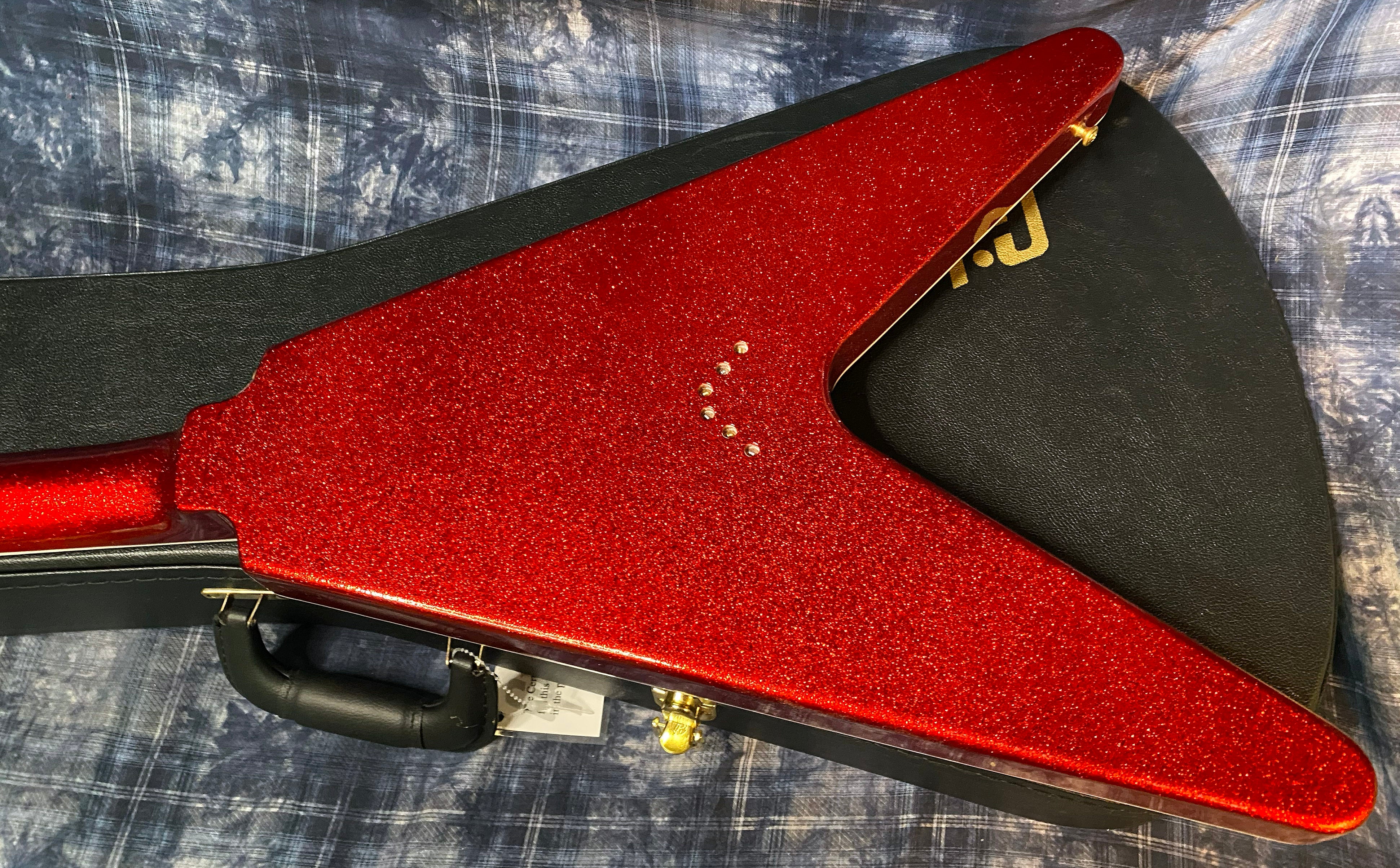 NEW! 2024 Gibson Custom Shop Flying V Custom - Red Sparkle - Ebony Board - Authorized Dealer - Ultra RARE! Dealer Select - 7.8 lbs - G04211 - BLEM SAVE!