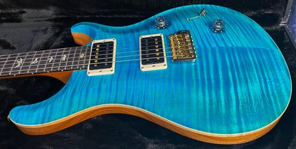 NEW! 2024 PRS Custom 24 - Paul Reed Smith - 10-Top ! Incredible Flame Top - WOW - Carroll Blue Finish - Authorized Dealer - 7.55 lbs - G03076