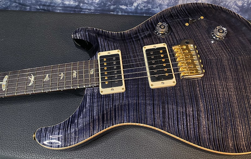 NEW! 2024 PRS Custom 24 - Paul Reed Smith - 10-Top ! Incredible Flame Top - WOW - Charcoal Gray - Authorized Dealer - 7.35 lbs - G03960