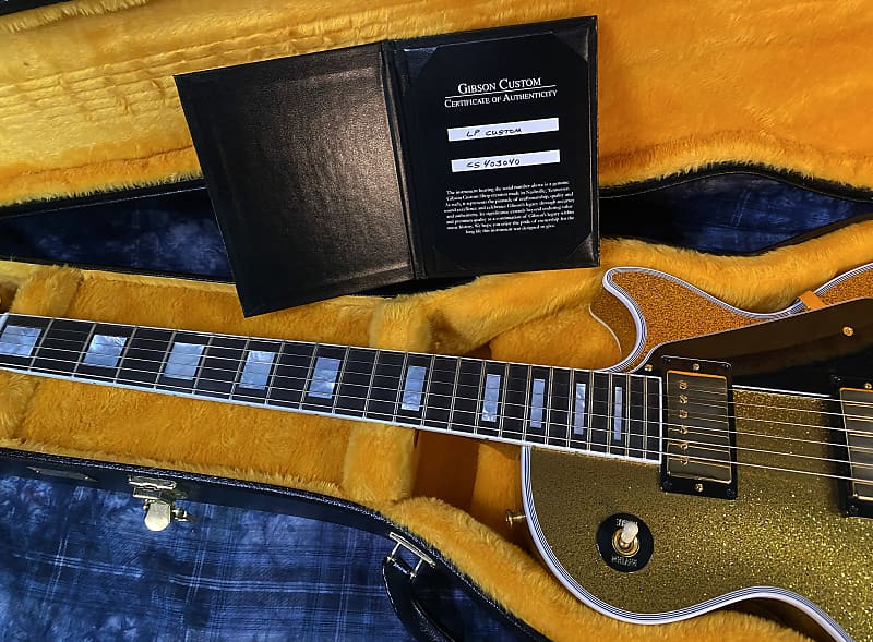 NEW ! 2024 Gibson Special Order Custom Shop Les Paul Custom Dealer Select - Gold Sparkle - Authorized Dealer - 10.3 lbs - G03856