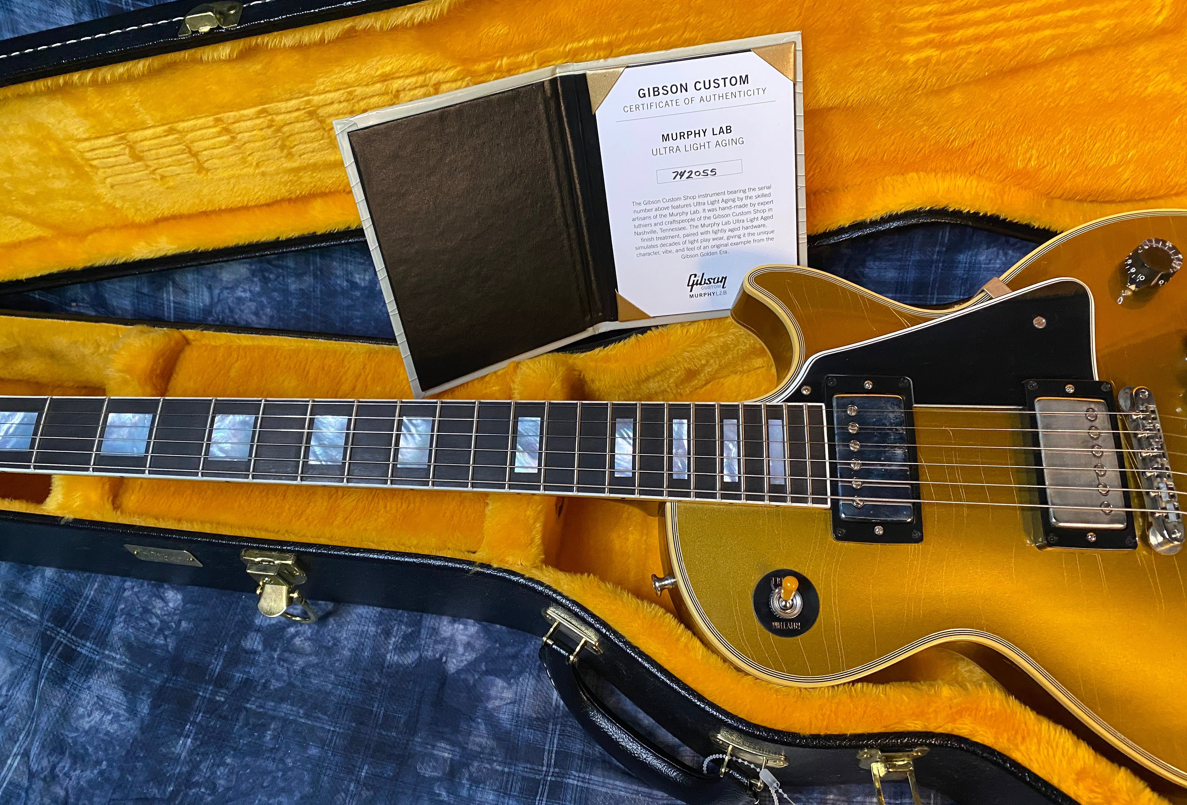 NEW! 2024 Gibson Les Paul Custom 57 Murphy Lab Ultra Light Aged Custom Shop - Bizarre Guitar 50th Anniversary Model - Only 8.9 lbs - All Double Gold - Authorized Dealer - G04226