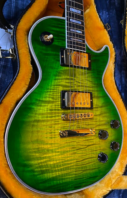 NEW! Gibson Custom Shop Les Paul Custom - Dealer Select - Authorized Dealer - Iguana Burst Quilt / Flame Top - Super RARE! 9.75 lbs - G03952