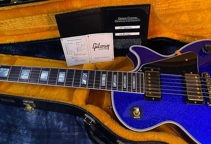 NEW ! 2024 Gibson Special Order Custom Shop Les Paul Custom Dealer Select - Dark Blue Sparkle - Authorized Dealer - 10 lbs - G03840