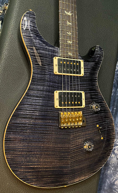 NEW! 2024 PRS Custom 24 - Paul Reed Smith - 10-Top ! Incredible Flame Top - WOW - Charcoal Gray - Authorized Dealer - 7.35 lbs - G03960