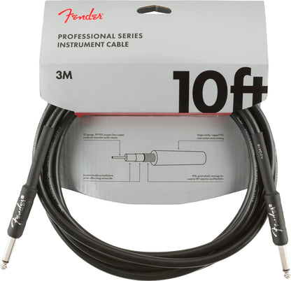 NEW ! Fender Professional Series Instrument Cable, Straight/Straight, 10', Black - Authorized Dealer - Lifetime Warranty