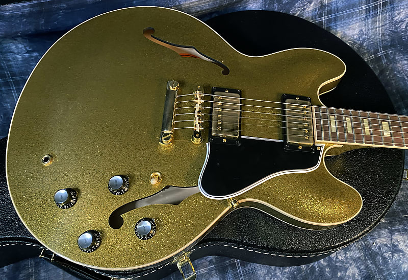 NEW! 2024 Gibson Custom Shop 1964 ES-335 VOS Reissue - GOLD Sparkle - Authorized Dealer - 8 lbs - G04195