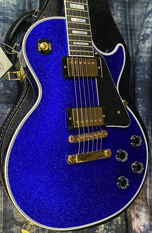 NEW ! 2024 Gibson Special Order Custom Shop Les Paul Custom Dealer Select - Dark Blue Sparkle - Authorized Dealer - 10.45 lbs - G03843