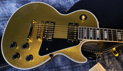 NEW! 2024 Gibson Dealer Select Custom Ordered Custom Shop Les Paul Custom - Large Flake Gold Sparkle - Authorized Dealer - 9.9 lbs - G03340 - Minor Blem - SAVE!