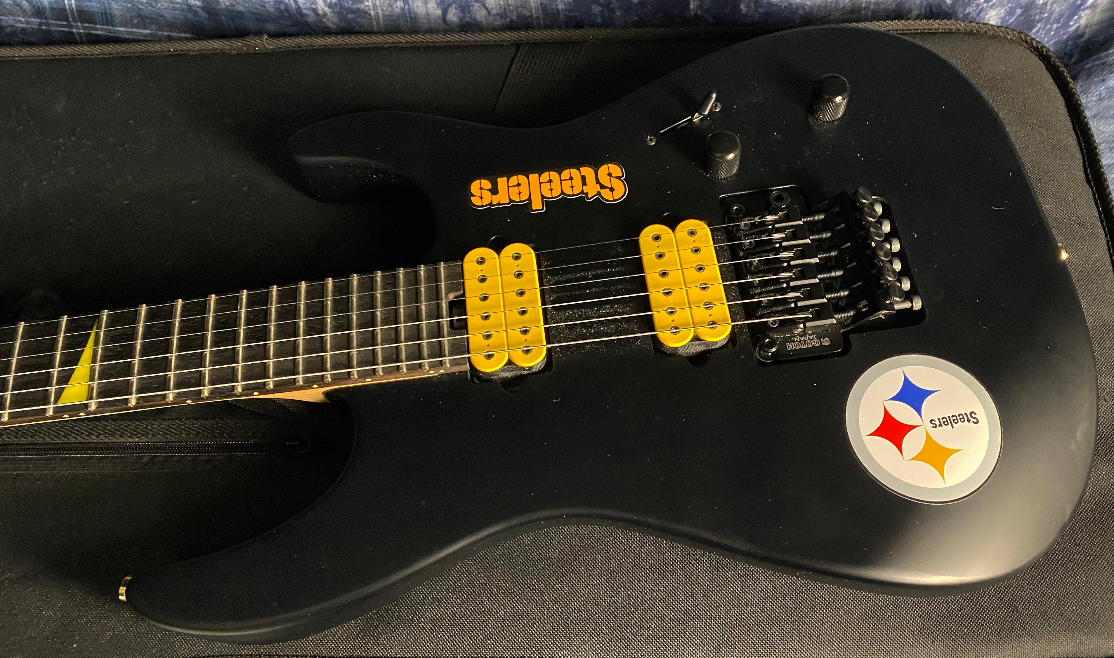 Jackson MJ Series Dinky DKR MAH Ebony Board - Authorized Dealer - Made in Japan! Pittsburgh Steelers Stickers - WOW!