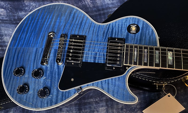 NEW! 2024 Gibson Custom Shop Les Paul Custom - Dealer Select - Authorized Dealer - Cobalt Blue Monster Flame Top - Super RARE! 9.5 lbs - G03870