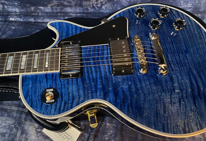 NEW! 2024 Gibson Custom Shop Les Paul Custom - Dealer Select - Authorized Dealer - Translucent Blue Monster Flame Top - Super RARE! 9.9 lbs - G03951