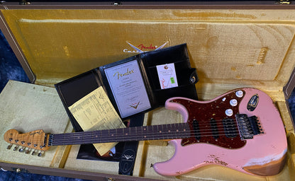 NEW ! 2024 Fender Custom Shop 62 HSS Shredder - Floyd Rose - EVH Wolfgang Bridge Pick-Up - Stratocaster Heavy Relic - Shell Pink - AAA Flamed Maple Neck - Authorized Dealer - 7.8lbs - G03360