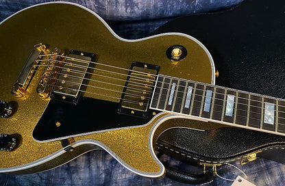 NEW! 2024 Gibson Dealer Select Custom Ordered Custom Shop Les Paul Custom - Large Flake Gold Sparkle - Authorized Dealer - 10 lbs - G03862