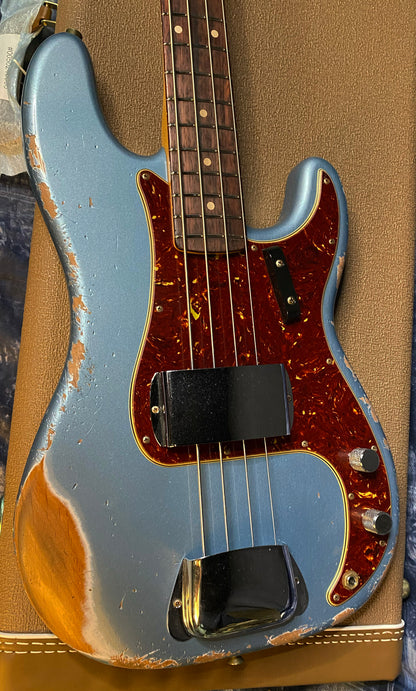 NEW ! 2024 Fender Custom Shop '63 Precision Bass Relic - Blue Ice Metallic - 9.2 lbs - Authorized Dealer! In Stock! G03383