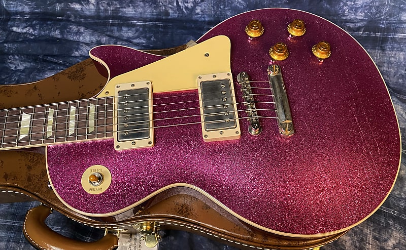 NEW! 2024 Gibson Custom Shop Dealer Select Murphy Lab '57 Les Paul Pink Sparkle Ultra Light Aged - Authorized Dealer - 8.9 lbs - G03940