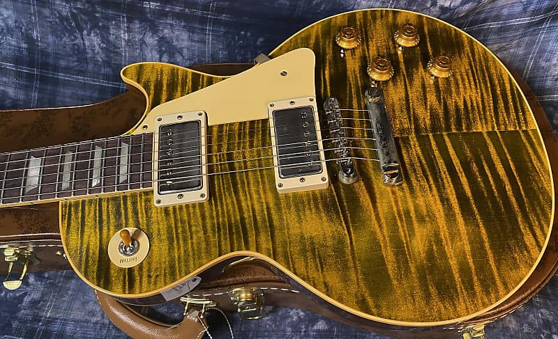 NEW ! 2024 Gibson Custom Shop Dealer Select '59 Les Paul Standard Reissue - Yellow Tiger - Monster Hand Picked Top - 8.8 lbs - Authorized Dealer - G03725