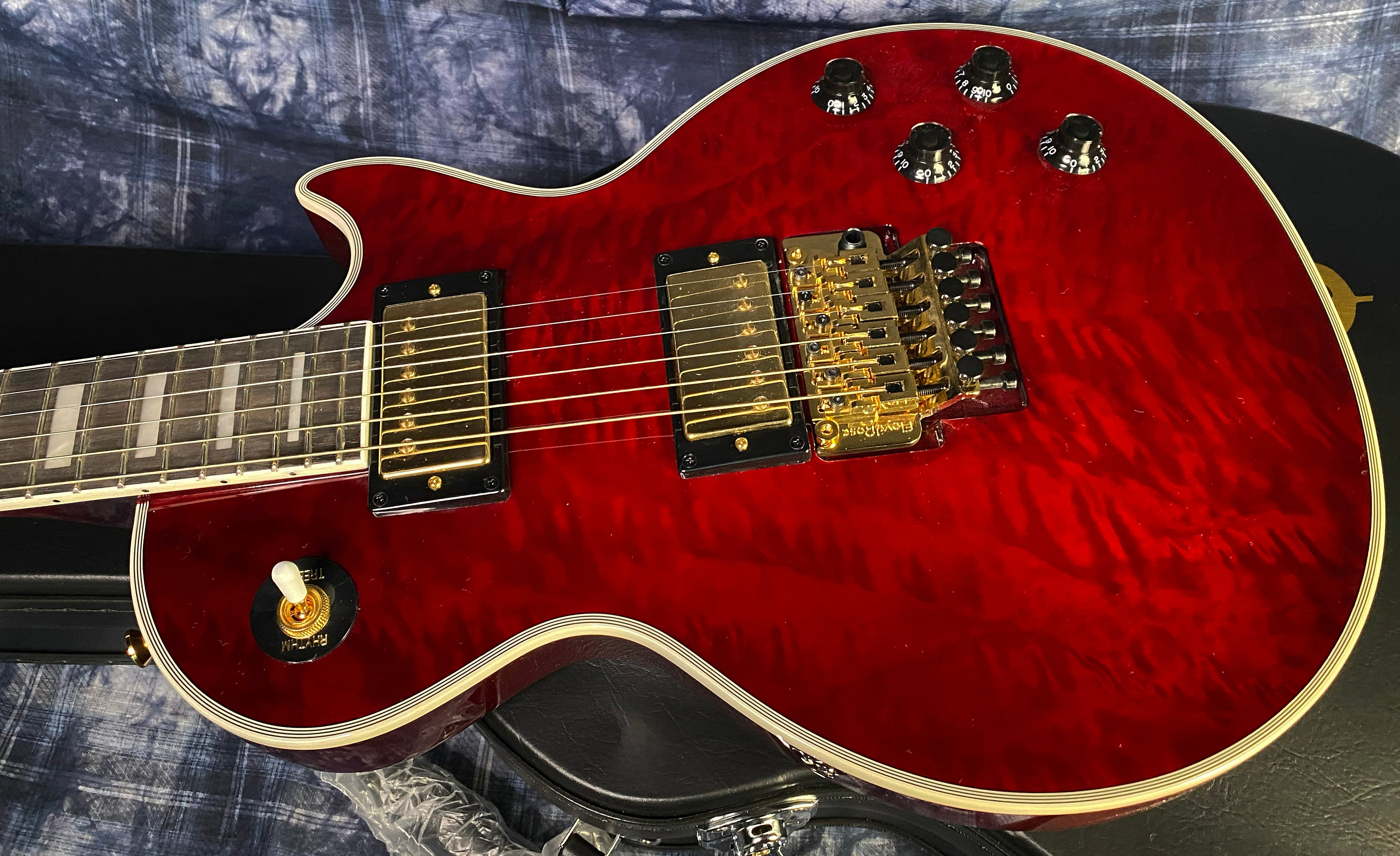 NEW ! 2024 Epiphone Alex Lifeson Les Paul Custom Axcess Electric Guitar - Ruby - Authorized Dealer - G02998