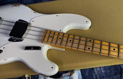 NEW! 2024 Fender Custom Shop '55 Precision Bass Relic - Authorized Dealer - Olympic White - 9lbs - G03046