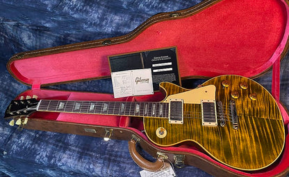 NEW ! 2024 Gibson Custom Shop Dealer Select '59 Les Paul Standard Reissue - Yellow Tiger - Monster Hand Picked Top - 8.8 lbs - Authorized Dealer - G03725