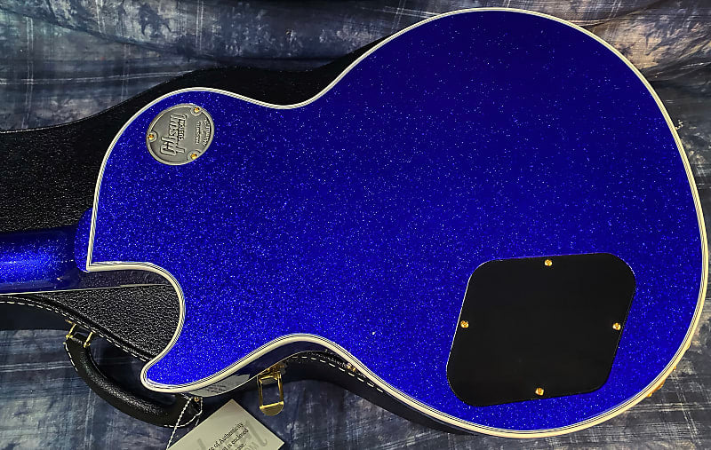 NEW ! 2024 Gibson Special Order Custom Shop Les Paul Custom Dealer Select - Dark Blue Sparkle - Authorized Dealer - 10.45 lbs - G03843