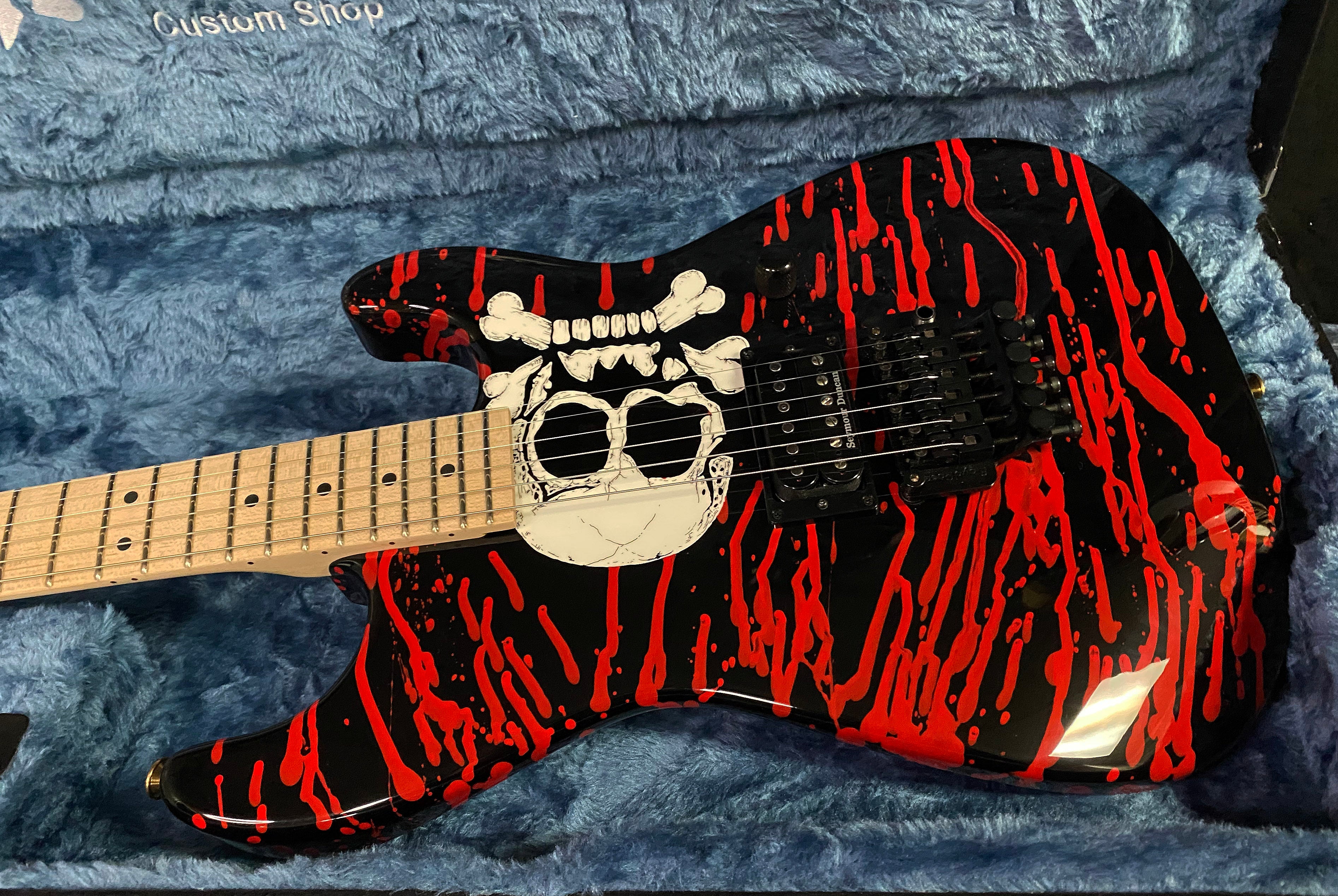 2023 Charvel Warren DeMartini USA Signature Blood and Skulls Graphic Authorized Dealer! 7.6 lbs - RATT N ROLL! SAVE!