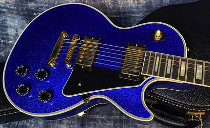 NEW ! 2024 Gibson Special Order Custom Shop Les Paul Custom Dealer Select - Dark Blue Sparkle - Authorized Dealer - 10 lbs - G03858