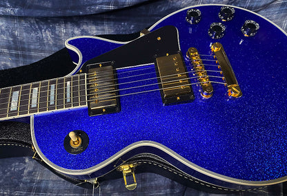 NEW ! 2024 Gibson Special Order Custom Shop Les Paul Custom Dealer Select - Dark Blue Sparkle - Authorized Dealer - 10.2 lbs - G03864