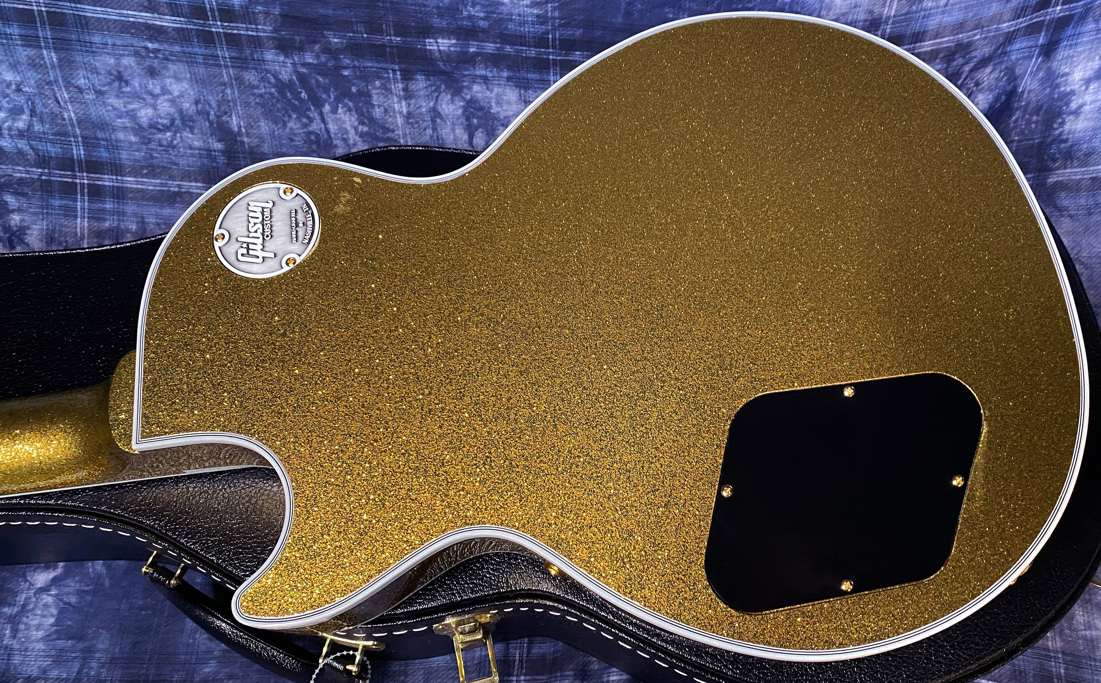 NEW! 2024 Gibson Dealer Select Custom Ordered Custom Shop Les Paul Custom - Large Flake Gold Sparkle - Authorized Dealer - 9.9 lbs - G03340 - Minor Blem - SAVE!