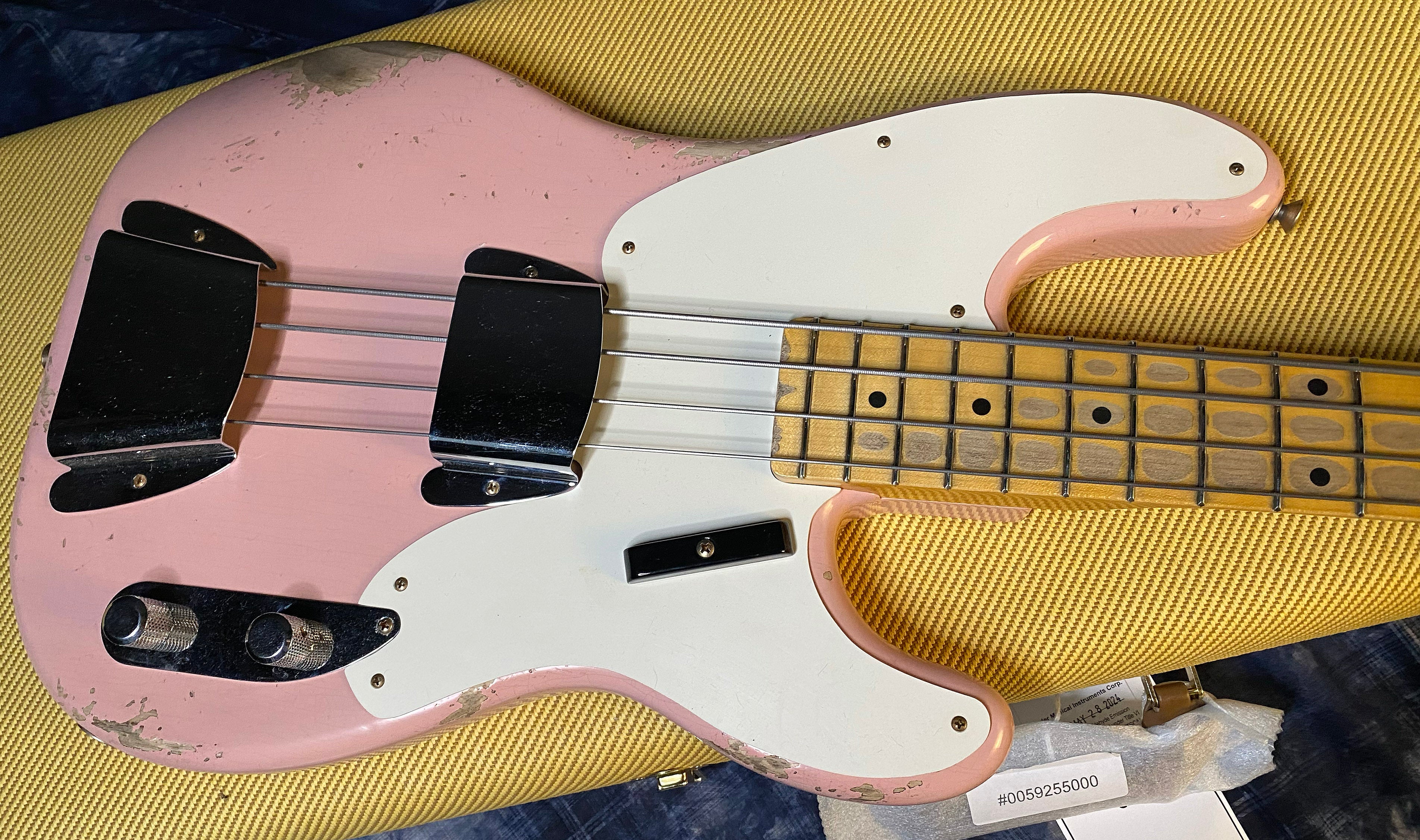 NEW!! 2024 Fender Custom Shop '55 Precision Bass Relic Shell Pink 8.9 lbs Authorized Dealer!