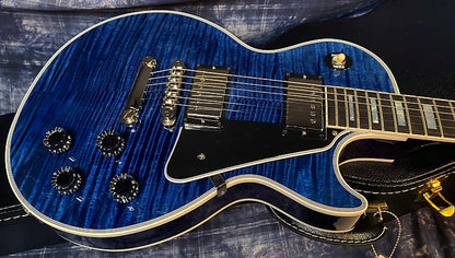 NEW! 2024 Gibson Custom Shop Les Paul Custom - Dealer Select - Authorized Dealer - Translucent Blue Monster Flame Top - Super RARE! 9.5 lbs - G03841